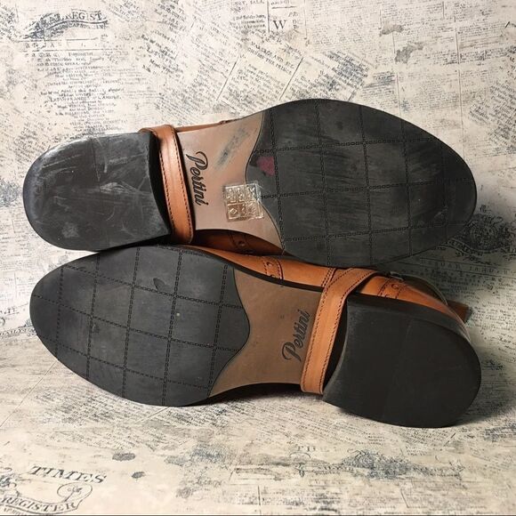 Pertini brown leather booties with red elastic - Picture 11 of 16